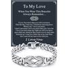 Richsteel Bracciale Uomo Regalo per Figlio Papà Marito Simbolo Infinito Eterno Regalo per la Festa del Papà Bracciali Uomo 21/23CM Compleanno Regali per Lui Ragazzo Fidanzato