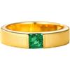 Wycian Anello Donna Verde Anello Uomo 9 Kt 375 Oro Vero Smeraldo da Laboratorio Quadrato Solitario con Design Opaco Spazzolato da 0,3 CT Numero 23,5 Moda per Moglie Anniversario Gioielli