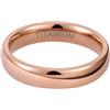 Mesnt Anelli di Promessa Fasce per Uomini Donne, Uomo Donna Titanio Fede Nuziale Semplice in Titanio 4MM lucidato, Comfort Fit, Oro Rosa, Taglia 25