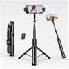 Mujigaga Treppiede Smartphone, Cavalletto per Smartphone con Telecomando Wirelesscon | 110cm Bastone Selfie, Selfie Stick Portatile Estensibile per Viaggio, per iPhone, Samsung e Android
