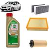 OP Kit tagliando 3 filtri + 5L olio Edge 5W30 per BMW Serie 2 F45 214d 216d 218d 220d 2013+