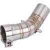 KIMISS connettore centrale scarico,tubo centrale di scarico del motociclo in acciaio inossidabile tubo scarico moto per Z900 2017-2018,collegarsi con tubo marmitta 51 mm