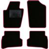 QUEMAR Tappetini Auto per Polo V 2009-2017, Bordo Fucsia, 0 Ricami | 6R - 6C / Kit Tappeti Moquette e Gomma su Misura / Set 2 Anteriori + 2 Posteriori / Ricami e Colori Personalizzati