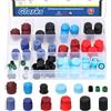 Glarks 63pcs 14 Tipi Kit di tappi di polvere del nucleo della valvola auto AC, Tappi del nucleo della valvola di plastica, Tappo della porta di ricarica del sistema AC, Tappo a pressione A/C