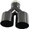 WYLWSHA Terminale Scarico Auto Accessori Per Auto Tubo Di Scarico Marmitta Per Tubo Di Scarico Laterale Dritto A Doppia Uscita In Acciaio Inossidabile 304 E Lucido Di Tipo Y Tubo Coda Scarico(-03-60mm out 76m