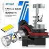NHHEO Lampadina LED H11 H8 400% più Luminoso con Lente Proiettore Nessun Problema di Astigmatismo H9 LED 12V 24V 6000K 20000LM Bianco 1:1 Design Plug and Play, 2 Pz