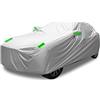 Ikaif Copertura Auto Universale Complete 190T Impermeabile E Traspirante Resistente Al Calore Graffi Pioggia Neve Con Tasca Specchio E Strisce Riflettenti (Adatto SUV 4,0-4,3m)