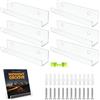 RowGlow 6 Pezzi porta vinili da parete Trasparente dimensioni 30.5x4.3x4.3cm, porta cd da parete, mensole per vinili, espositore vinili, porta dischi vinile