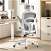 XUEGW Sedia Ufficio Ergonomica con Supporto Lombare Regolabile e Poggiatesta, Poltrona Scrivania Comfortevole con Braccioli Ribaltabili, Sedia Computer in Rete Traspirante per Home Office, Studio e Gaming