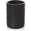 Inbagno Porta spazzolini Bagno Nero a Bicchiere, in Ceramica Colore Nero, Linea Cristal