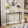 Vida Designs Consolle con gambe in metallo, marmo bianco e nero