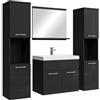Badplaats B.V. Mobile da Bagno Montreal XL 60cm Nero Lucido - Armadio mobiletto lavabo Mobili Armadietto
