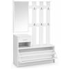 Arreditaly Mobile Ingresso Con Scarpiera Appendiabiti E Specchio Salvaspazio Per Corridoio Entratina 97 x 35 x 25 cm Bianco