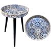 Simmer Stone Tavolino con vassoio rimovibile - Tavolino leggero e portatile piccolo per soggiorno, comodino, angolo lettura, tavolo leopardato verde, vassoio da 33 cm (bohémien)