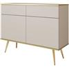 Komodee Credenza Banff KSZ107 Beige gambe dorate 2 cassetti 107x85x39 cm