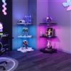 BIYFSDS Vetrina in vetro a base con LED, design girevole a 360 gradi, 2 ripiani | Mobile vetrina, vetrina in vetro trasparente, espositore da collezione per figurine, decorazioni, e oggetti preziosi 82 x 38
