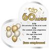NAÏZAYA Idea Regalo Compleanno Originale 60 Anni - Targa a Cuore 60 Enne Uomo Donna - Idee Regali Compleanno Originali - Gadget Auguri Divertenti per Lui Lei