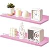 Jemyxhw Mensole da Muro Set di 2 Mensole da Parete in Legno, 40 cm Rosa
