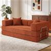 Vipbear Divano Sezionale Modulare 5 in 1, 200 cm, in Corduroy Premium, 3 Posti, Pieghevole Senza Ossa, per Spazi Piccoli, Arancione