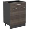 Vicco Mobiletto base per cucina R-Line, Grigio nobile, 60 cm | 1 Cassetto · Senza piano di lavoro · Piedini regolabili in altezza · 2 Ante · ✓ Facile accesso