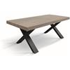KONTE.DESIGN Tavolo allungabile AMALFI in legno effetto olmo perla e gambe a X antracite, allungabile 160x90 cm - 240x90 cm