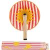Fisura - Ventaglio pieghevole con motivo sole, ventaglio originale in carta, pai pai giallo, accessorio per matrimonio, dettaglio per invitati, idea regalo festa o cerimonia