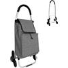 Relaxdays Carrello della Spesa saliscale, Tasca Termica, Borsa Rimovibile, 45 l, Fino a 35 kg