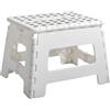 MSV - Sgabello Pieghevole Antiscivolo e Leggero per Cucina e Bagno - 22 x 32 x 25 cm - Bianco - Sicurezza Interna ed Esterna per Bambini e Adulti