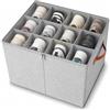 Cozary Scatole Per Scarpe, Adatto per 12 Paia, Contenitori Scarpe con Coperchio Trasparente e Maniglie Rinforzate, Pieghevoli, Salvaspazio, per Camera da Letto Ingresso Armadio, Grigio