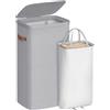 SONGMICS Cesto per il bucato, portabiancheria da 100 L con coperchio, 1