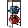 Relaxdays portacasse bevande, 2 casse, HxLxP: 117 x 47 x 32 cm, con ripiano, stile industriale, marrone/nero