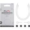 KnitPro Petite - Cavi fissi in acciaio inox trasparente, confezione da 2, cavo da 15 cm per aghi da 5 cm e 7,5 cm