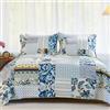 Secgo Set trapunta per letto queen size, 100% cotone, copriletto queen size, verde, salvia (228 x 228 cm) con 2 federe, biancheria da letto reversibile leggera patchwork