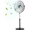 VEVOR Ventilatore da Pavimento, Ventilatore Angolo Regolabile Manuale da 18 pollici Flusso d'Aria 110 W 3 Velocità Regolabili, per Camera da Letto, Soggiorno, Casa, Ufficio, Nero