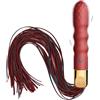 Generic Vibrating Sex Whip 2 in 1 G-Spot Anal Vibrator con 10 Modalità, Flogger SM per Ruolo Fetish, Silicone Ergonomico, Ricarica Magnetica USB, Impermeabile, Nero