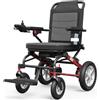 VOCIC V21 Sedia a rotelle elettrica pieghevole leggera per anziani, 18,2 kg | Sedia a rotelle elettrica pieghevole in alluminio, motore 500W, carrozzina da trasporto, adatta ai viaggi in aereo,Rosso