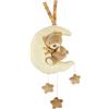 Fehn carillon orso sulla luna - peluche e aiuto per addormentarsi: Carillon a carica con dolce melodia ninna nanna di Brahms calma in ogni situazione -per neonati e bambini da 0 mesi