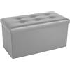 COSYLAND Pouf Contenitore Pieghevole 110L - Panca Contenitore da Interno in PVC Impermeabile - Cassapanca Contenitore Multiuso, Puff Salvaspazio Robusto e Facile da Spostare - 76x38x38 cm (Grigio)
