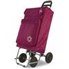 Amig - Carrello spesa - Carrello spesa 4 ruote - Pratico e capiente con tasca esterna - 22 x 40 x 106 cm - Tessuto/Metallo - Rosso