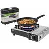 Amig - Fornello da campeggio a gas CAMP01 - Cucina portatile - 2,2 kW di potenza - Paravento e supporto per padella - Certificazione CE - Compatibile con cartucce CP-250 - Per campeggio ed escursioni