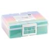 Vaessen Creative 1009-031 Scatola portaoggetti con Coperchio, Maniglie e 16 Piccoli barattoli Colorati, in plastica, per riporre Accessori Fai da Te, Foto e Altri Oggetti, 37,50 x 30 x 13 cm