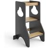 COSYLAND Torre Educativa Bambini, 80 x 50 x 37 cm, Nero E Naturale Classico