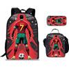 Generic CR-7 Set zaino scolastico con borsa pranzo e astuccio per ragazzi adolescenti(E)