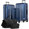 FERGÉ Set di valigie 3 pezzi con guscio rigido e lucchetto TSA Cannes, set di trolley da viaggio (bagaglio a mano, L, XL) Set di 3 valigie con guscio rigido, trolley con 4 ruote morbide, robusto
