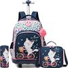 HTgroce Trolley Scuola Bambina Elementare Zaino Scuola Trolley Ragazzi Bambina, 3 in 1 Borse e Sacchetto Portapenne