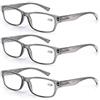 MODFANS 3 Occhiali da Lettura Uomo Donna - Lente Trasparente Montatura Rettangolare - Cerniera a Molla - Leggera Classico Comodo
