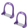 QANYEGN Staffa per Equitazione, Staffa per Sella da Cavallo con Cuscinetto in Gomma, Staffe per Equestre in Alluminio per Principianti di Allenamento su Trail Riding (Viola)