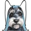 Anceky Zaino con coulisse per palestra, borsa con coulisse, borsa da nuoto per cani blu per uomo e donna