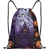 Anceky Zaino con coulisse, borsa da palestra con coulisse, borsa da nuoto Happy Halloween per uomo e donna