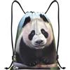 Anceky Zaino con coulisse, borsa da palestra con coulisse, borsa da nuoto Big Panda per uomo e donna